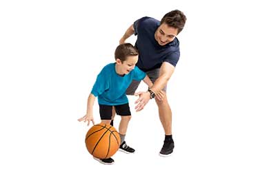 ADHD Child Playing Basketball with Father