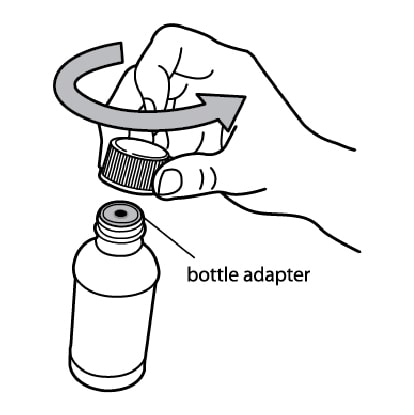 How to Take Quillivant XR Methylphenidate Step 4 (Figure D): Twist Cap Off Bottle Adapter