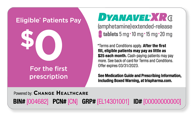 Tris Pharma Dyanavel XR ADHD Savings Card